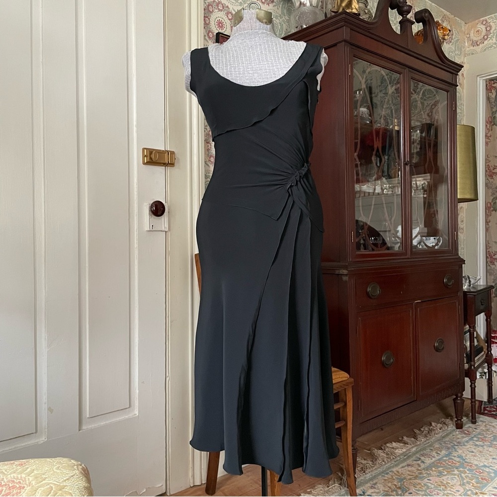 PRADA Black Pleated Sleeveless Dress